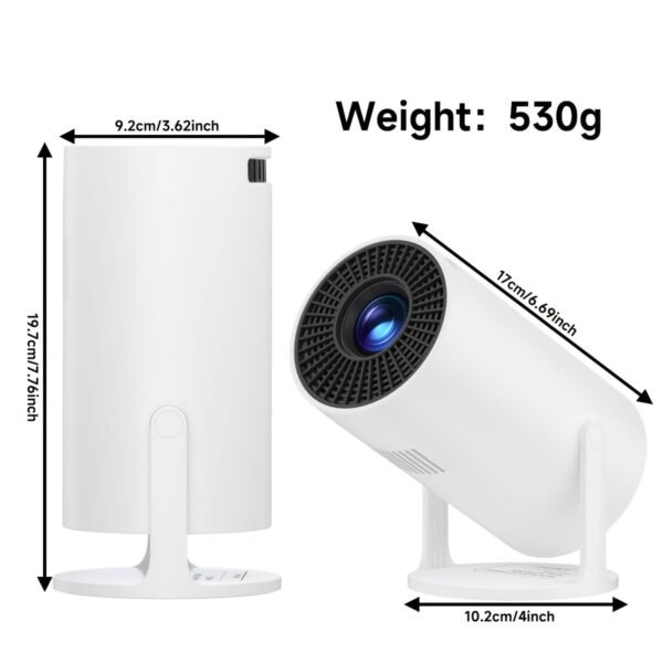 1pc Ultra HD Mini Projector, 4K 150 ANSI, 16:9 Aspect Ratio, 1280x720 HD Resolution, Portable 180° Rotatable, with 5G WiFi & BT5.2, Android 11 OS, Remote Control, Compatible with Smartphones & Laptops, No Battery, for Home Theater, EU Plug - Image 10