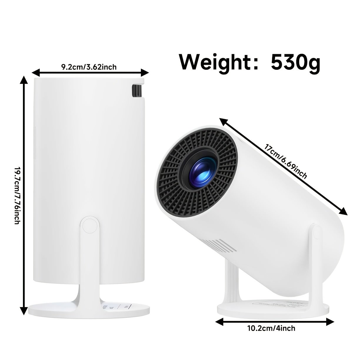 1pc Ultra HD Mini Projector, 4K 150 ANSI, 16:9 Aspect Ratio, 1280x720 HD Resolution, Portable 180° Rotatable, with 5G WiFi & BT5.2, Android 11 OS, Remote Control, Compatible with Smartphones & Laptops, No Battery, for Home Theater, EU Plug - Image 10