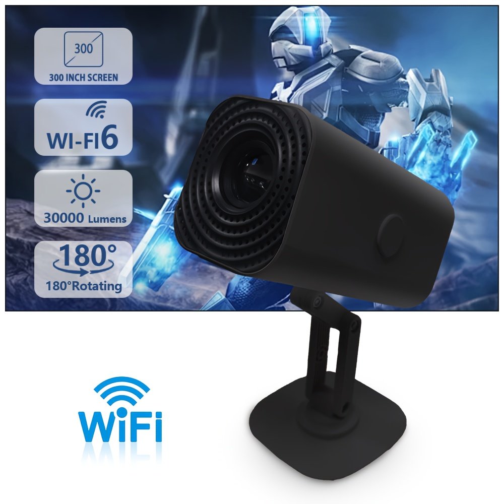 Compact HD Projector 1280x720P, 1800 Lumens, 180° Rotatable, Adjustable Table Mount, USB Powered, Wi-Fi, Built-in Speakers, Button Control, 16:9 Aspect Ratio, Ideal for Home Theater & Outdoor Use, Perfect Gift for Birthdays & Holidays - Image 3