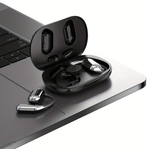 Wireless Headphones with Open Ear Design, Sport Earbuds Featuring Touch Volume Control, Built-In Microphone, And Ear Hooks. They Offer 50 Hours of Playtime And Come with an LED Display Charging Case, Ideal for Running And Fitness, Available in Black And W - Image 16