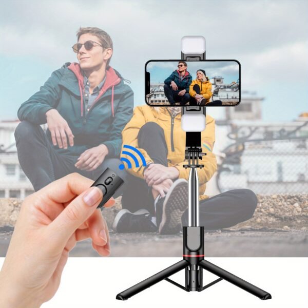 1pc Selfie Stick With Two Fill Light, Selfie Stick With Upgraded Tripod, Extra Long 45 Inch Flexible Phone Tripod With Detachable Remote Compatible With IPhone 14/14 Pro/13/13 Pro/12/12 Pro/11/11 Pro/XS Max/XS/XR/X/8/7 And Android Smartphones - Image 10