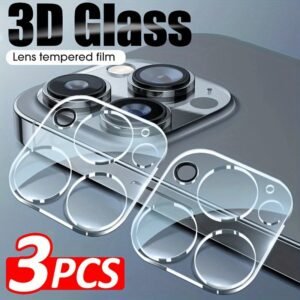 3pcs JORYACK Tempered Glass Camera Lens Protector, Full Cover 9H 3D Film for iPhone 11/12/13/14/15/16 Pro Max, 14/15/16 Plus, 13/12 Mini, Mobile Phone Lens Protection