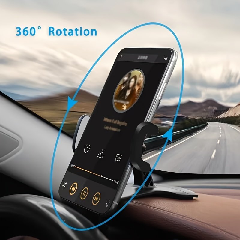 Support 360-Degree Rotation Universal Automobile Phone Holder, Anti-Slip Instrument Plate Holder, Suitable for iPhone, Samsung, Xiaomi, Oppo, Vivo, OnePlus, Using Durable ABS Material, Easy Installation, No Battery - Image 6