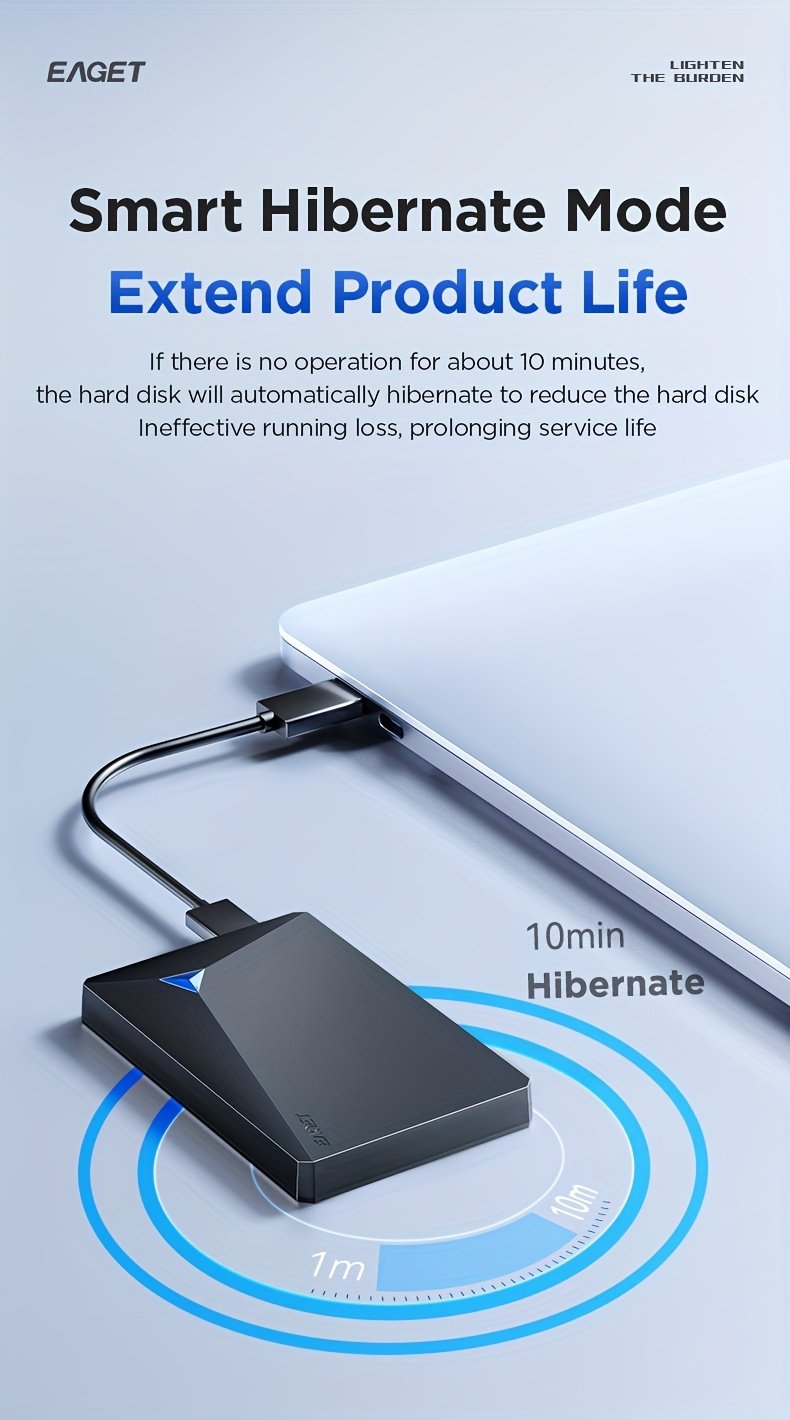 1pc EAGET Portable External Hard Drive - 6.35cm Mechanical HDD with USB 3.0, NTFS File System, Plug and Play Design for PC, Mac, Laptop, PS4, Xbox One - 250GB/320GB/500GB Options - Image 17