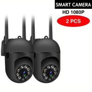2pcs HD 1080P WiFi Security Cameras - Wall Mount, Night Vision, App Control, Audio & Motion Alerts, Color Display, USB Powered, 355° Horizontal & 90° Vertical Pan, Indoor Home Monitoring with Two-Way Audio & AI Detection, Security Cameras