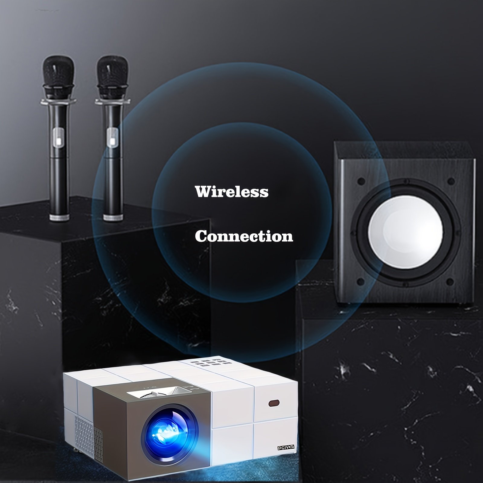 PGIVDA 4K Full HD 1080P Video Projector, Table Mount, LCD Display, 16:9 Aspect Ratio, Button Control, Wireless Connectivity, Display Port, 3000+ Lumen Brightness, 220-240V European Plug, for Home Theater & Presentations - Image 8