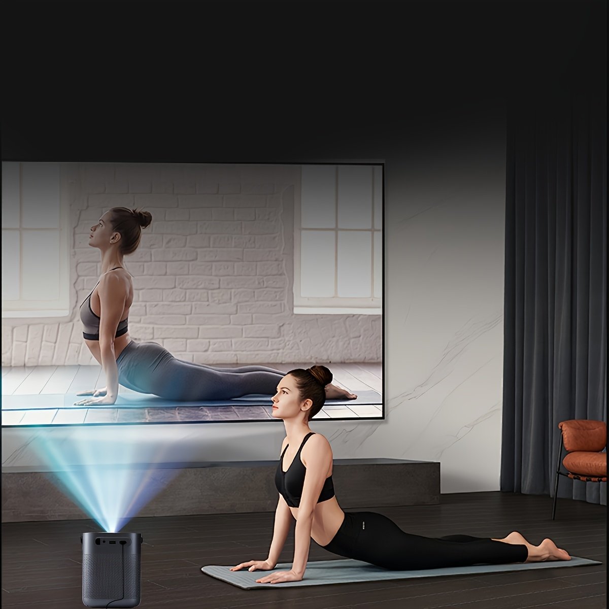 PGIVDA Wireless Projector for Mobile Phone, FHD 1080P Supported Portable Projector Electronic Focus, Max Projection Size 5.59meter - Image 9