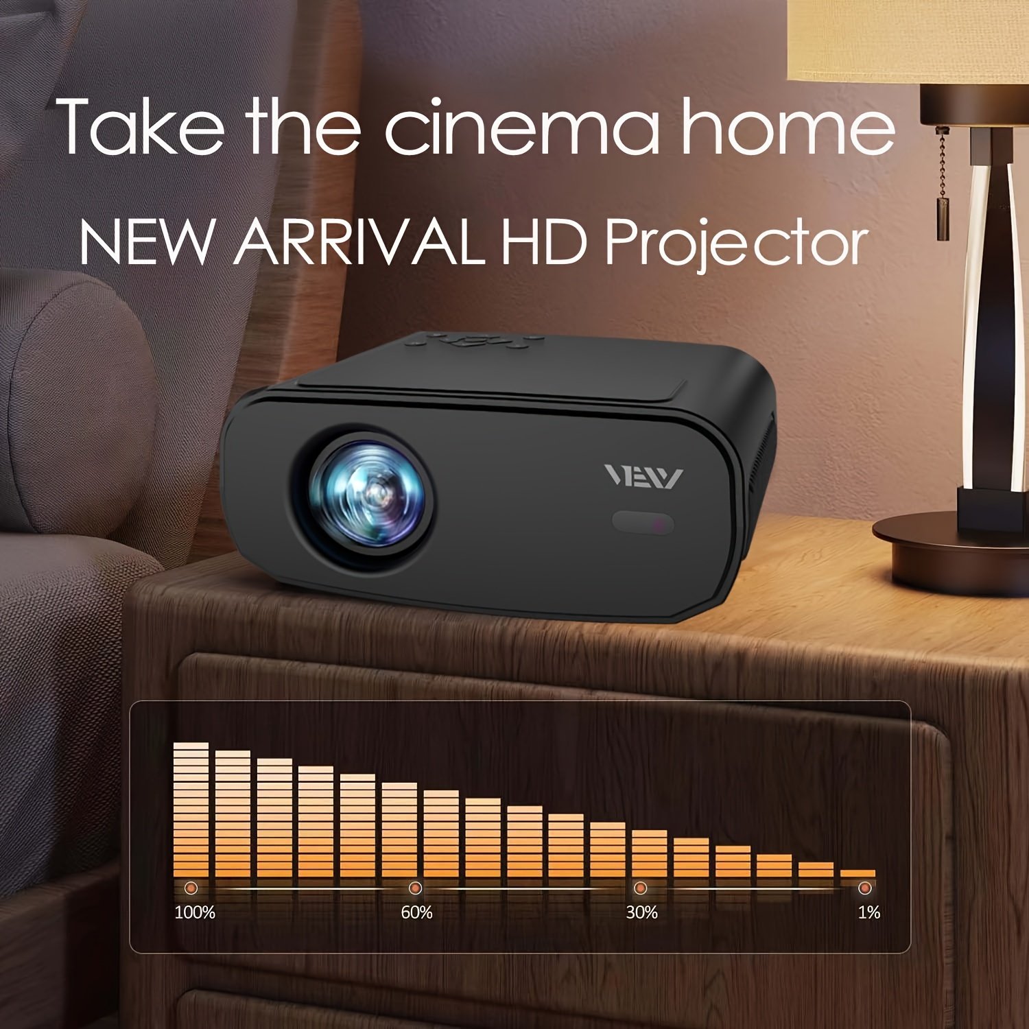 VEXY 1080P Full HD Projector with WiFi 6 and Wireless Two-way, 500ANSI Lumens, Support 4K Decoding, Movie Video Home Theater Projector, Maximum 7.62 meter Display, Electric Focus, Compatible with iOS/Android/TV Stick/HDTV/USB/Laptop/Desktop/Smartphone - Image 4