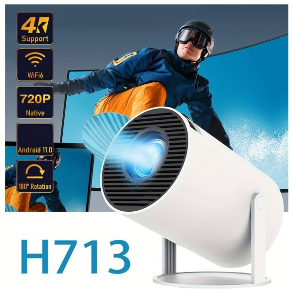 TUOGTCI Outdoor Projector for Android 11.0 200ANSI WiFi6 Dual Wifi HD 1280*720p Wireless 5.0 Support 4K Hard Decoding Play HD Video Portable Home Theater Compatible with HD/USB/Smartphone - Image 2