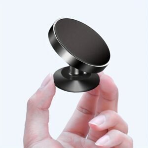 Universal Aluminum Alloy Car Phone Holder, 360 Degree Rotation, Strong Magnetic Mount, Durable Auto Dashboard Accessory