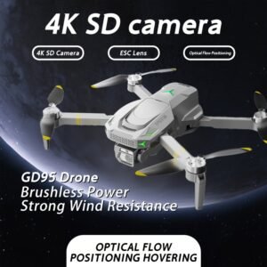 Global Drone HD Dual Camera Quadcopter with Anti-Shake ESC, 360° Obstacle Avoidance, and Hover Function - 2.4GHz Signal, 100m Remote Control, 2000mAh Battery - Includes Spare Blades, Storage Bag & Protective Ring