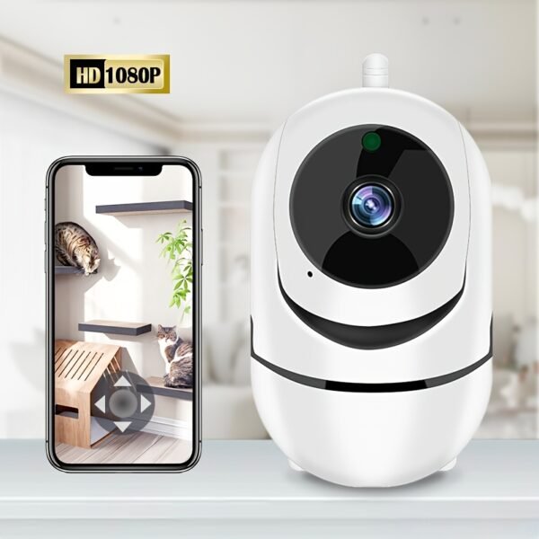 1pc YIIYRY Smart Home Security camera - Wireless, remote viewing mobile app, automatic tracking, color night vision, USB power, baby monitor, suitable for babies, babysitters, home monitoring, does not include SD card