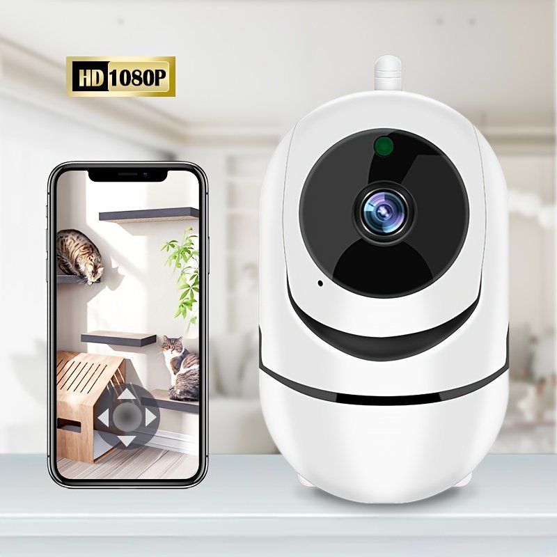 1pc YIIYRY Smart Home Security camera - Wireless, remote viewing mobile app, automatic tracking, color night vision, USB power, baby monitor, suitable for babies, babysitters, home monitoring, does not include SD card