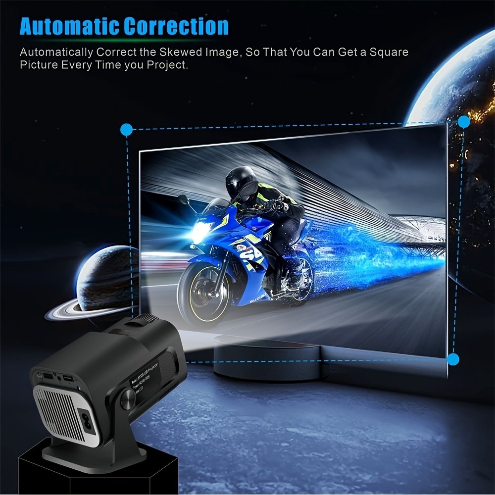 Popular HY320 Mini Projector 4K Ultra HD, Andro 11.0, Lightweight and Portable 720P 320ANSI Portable Wireless Home Cinema 180 ° Projection Multi angle Adjustment - Image 2