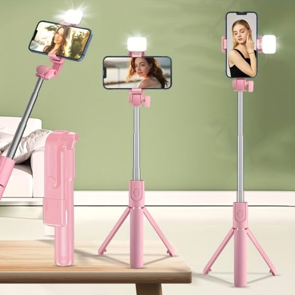 Selfie Stick with Tripod Stand, Portable Wireless Remote Control, 36V Battery Operated, Mini Size for Travel, Essential for Mobile Photography and Videography - Image 8