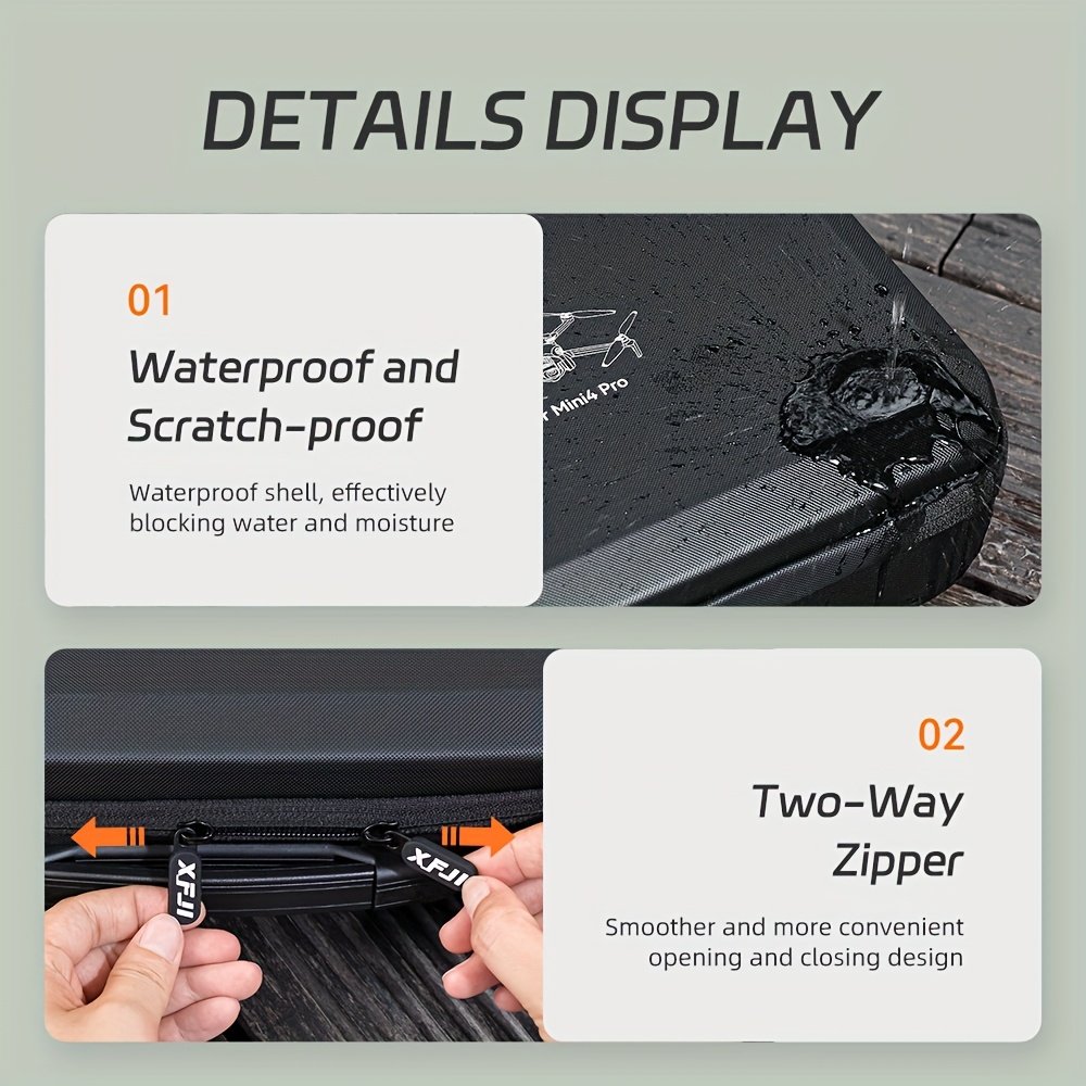 DJI Mini 4 Pro Hard Shell Carrying Case - Durable, Waterproof & Shockproof Travel Bag with Detachable Shoulder Strap for Drone and Remote Controller Storage, Handbag, Protective, EVA - Image 10