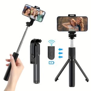 Mobile Phone Bracket Live Broadcast Tripod, Mobile Phone Shooting Artifact, Handheld Selfie Pole Travel Portable Bracket, 360 Degree Rotation Photo Wireless Remote Control Anti-shake Tripod