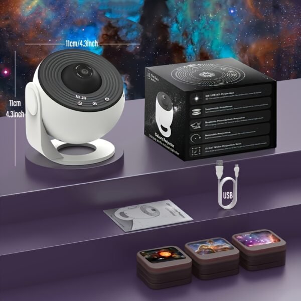 1 for Galaxy Projector with 360° Rotation, Star-Shaped Projector, Nebula Ceiling Light, Perfect for Valentine's Day Gift, with 12 HD Movies for a Starry Bedroom Atmosphere - Image 3