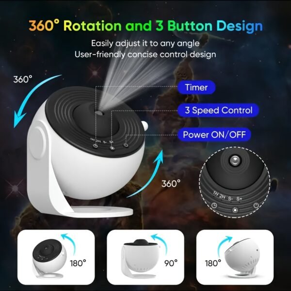 1 for Galaxy Projector with 360° Rotation, Star-Shaped Projector, Nebula Ceiling Light, Perfect for Valentine's Day Gift, with 12 HD Movies for a Starry Bedroom Atmosphere - Image 13