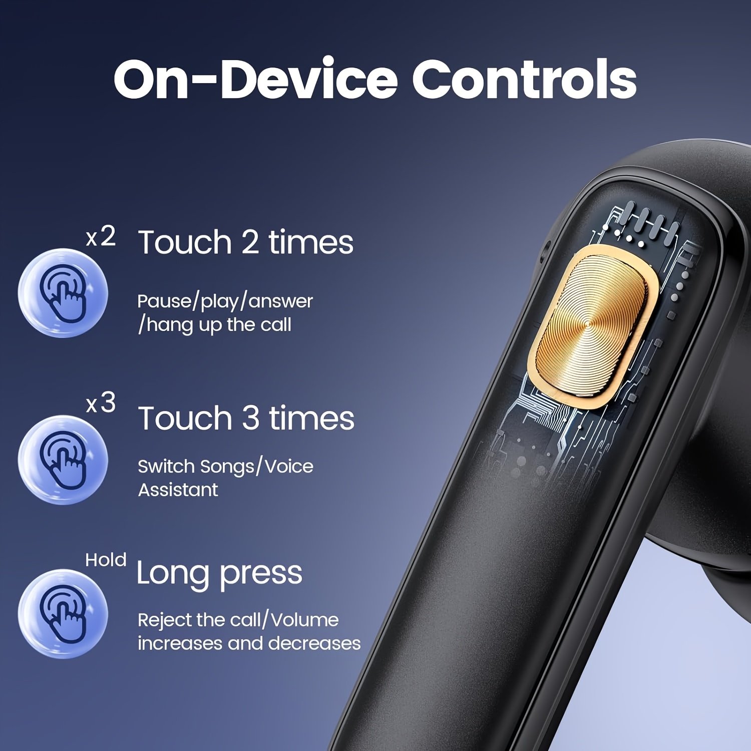 Wireless In-Ear Sports Earbuds with Mic, Noise Cancelling, LED Charging Case, 40H Playtime - Ideal for Running & Workouts - Image 3