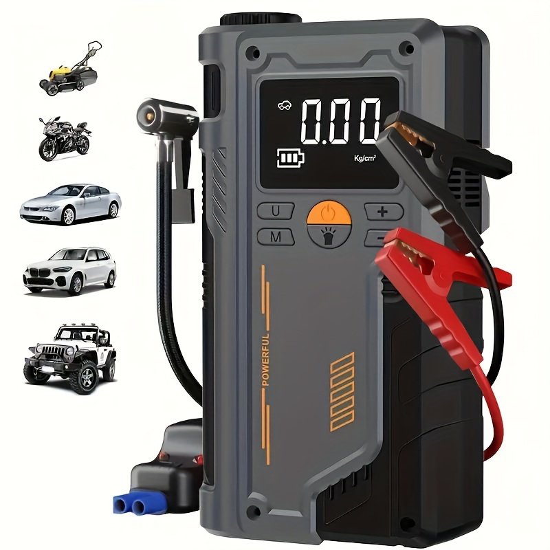 TENGQU Semi-Automatic Car Jump Starter with Portable Air Compressor, Multi-Function Tire Inflator, PVC Material, Non-Waterproof, USB Charging, Operating Voltage ≤36V, 2500A Peak for 12V Vehicles, 8L Gas/6.5L Diesel Engine - Christmas Festival Gift - Image 17
