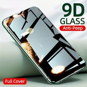 1pc 9D Tempered Glass Screen Protector for iPhone 7/8 Plus/X/XR/XS Max/11/12/14/15/16 Pro Max, Glossy Anti-Peep Full Coverage Privacy Screen Guard with Ultra HD Translucency Technology