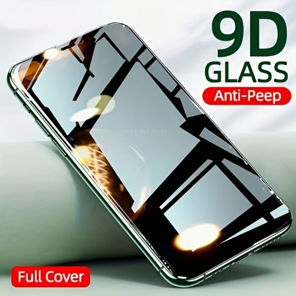 1pc 9D Tempered Glass Screen Protector for iPhone 7/8 Plus/X/XR/XS Max/11/12/14/15/16 Pro Max, Glossy Anti-Peep Full Coverage Privacy Screen Guard with Ultra HD Translucency Technology