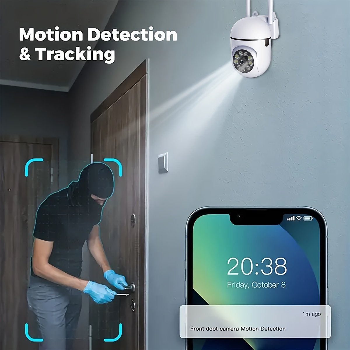 Smart 1080P PTZ WiFi Camera with HD Night Vision, Remote Voice Control & Smart Tracking - USB Powered - Image 3