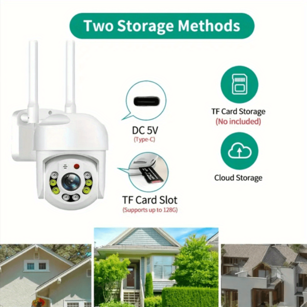 Teruhal Outdoor WiFi Security Camera - Waterproof, Auto-Tracking with 360° Panoramic View, Full Color Day & Night, Human Motion Detection, Two-Way Audio, USB Powered - Image 20