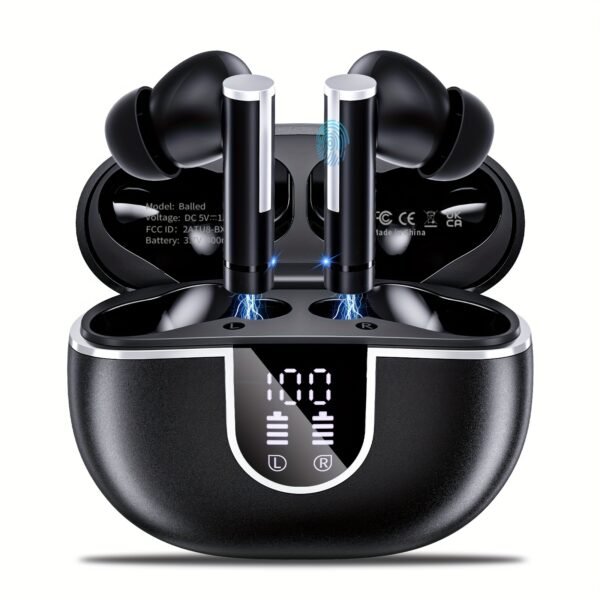 Wireless Earbuds With 40H Playtimes Charge Case, Wireless 5.3 Headphones, Deep Bass, Running Earphones With 4-Mic Clear Call, LED Display, In Ear Headphones For Work/Gym - Image 7