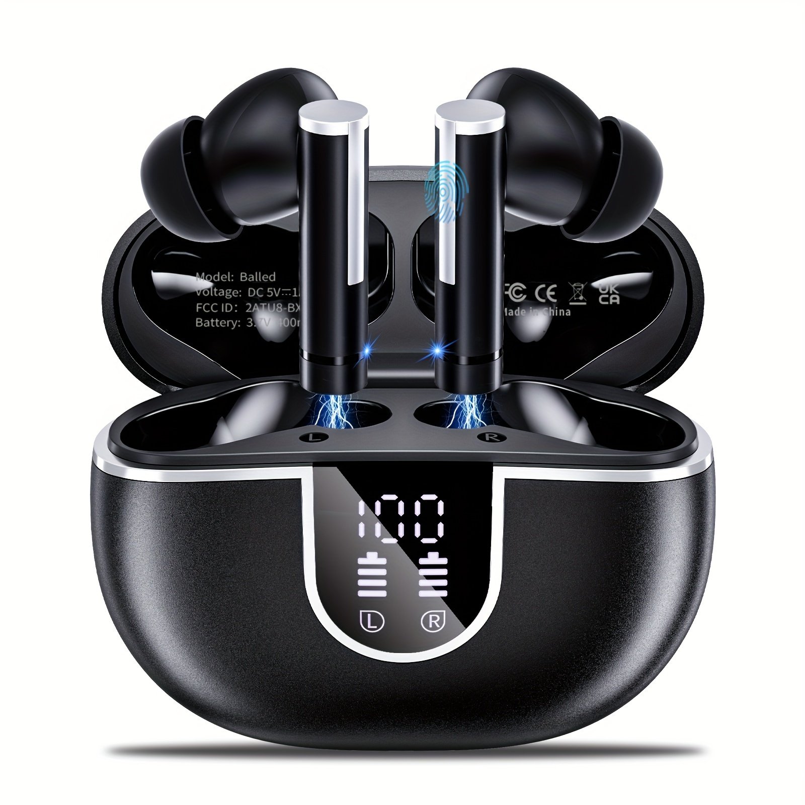Wireless Earbuds With 40H Playtimes Charge Case, Wireless 5.3 Headphones, Deep Bass, Running Earphones With 4-Mic Clear Call, LED Display, In Ear Headphones For Work/Gym - Image 7