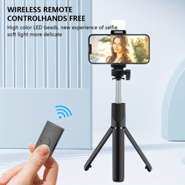 Selfie Stick with Tripod Stand, Portable Wireless Remote Control, 36V Battery Operated, Mini Size for Travel, Essential for Mobile Photography and Videography - Image 10