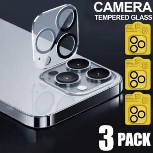 3pcs 3D Full Cover Camera Lens Protector for iPhone 15 Pro Max/15 Pro/15/14 Pro Max/14/13 Pro Max/14 Pro/13/12/11/15 Plus/13 Mini/12 Mini, 9H Hardness Ultra HD Tempered Glass Cover, Anti-scratch/Explosion proof/Easy Installation