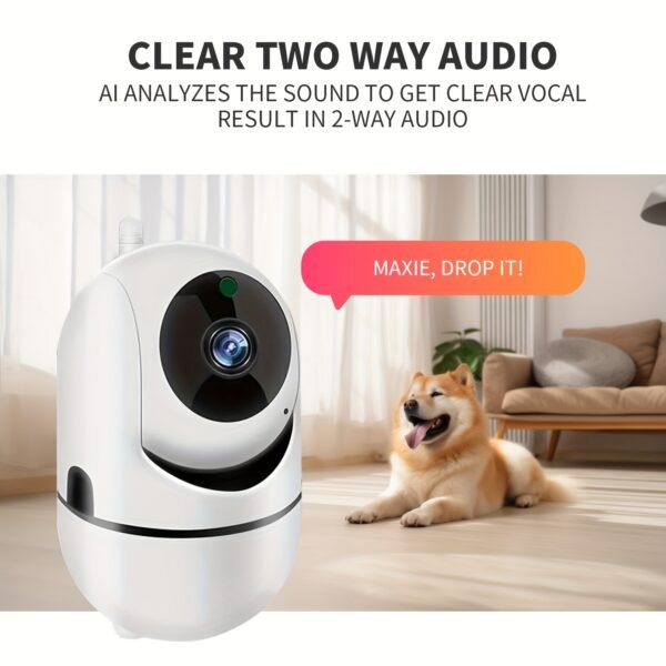 1pc YIIYRY 1080P HD Indoor PTZ Security Camera, WiFi Enabled, Two-Way Audio, App Control, USB Powered, Wall-Mountable, Smart Home Surveillance with Audio Alert - Round ABS Body, Compatible with Smartphones - Image 7