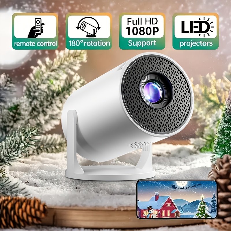 Smart HD Projector, 1080P LED Video Projector with 180 Rotation, 3D Ready, LCD Display, 4:3 Aspect Ratio, 220-240V European Standard Plug, Compatible with AV/USB/Audio/PS4, Home Theater Projector - Image 3