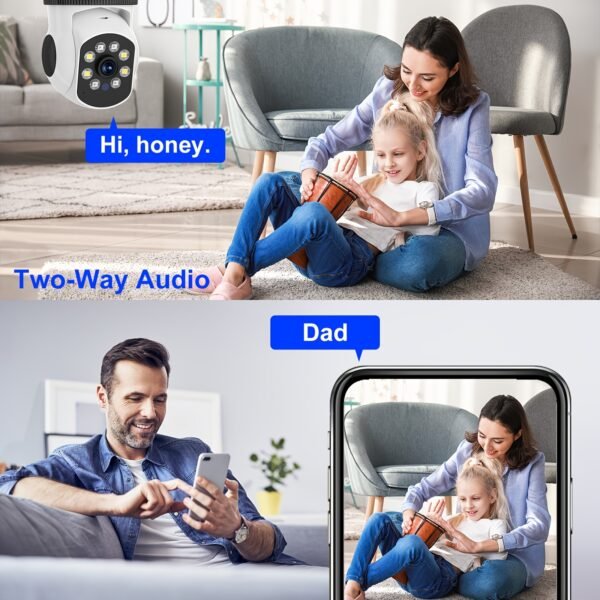 WJG 5G WiFi Smart Light Bulb Camera - E27 Fit, 360° Rotation, Auto-Tracking, Panoramic View, Wireless PTZ, Infrared Night Vision, Motion Detection, Two-Way Audio, Easy Setup - Image 7