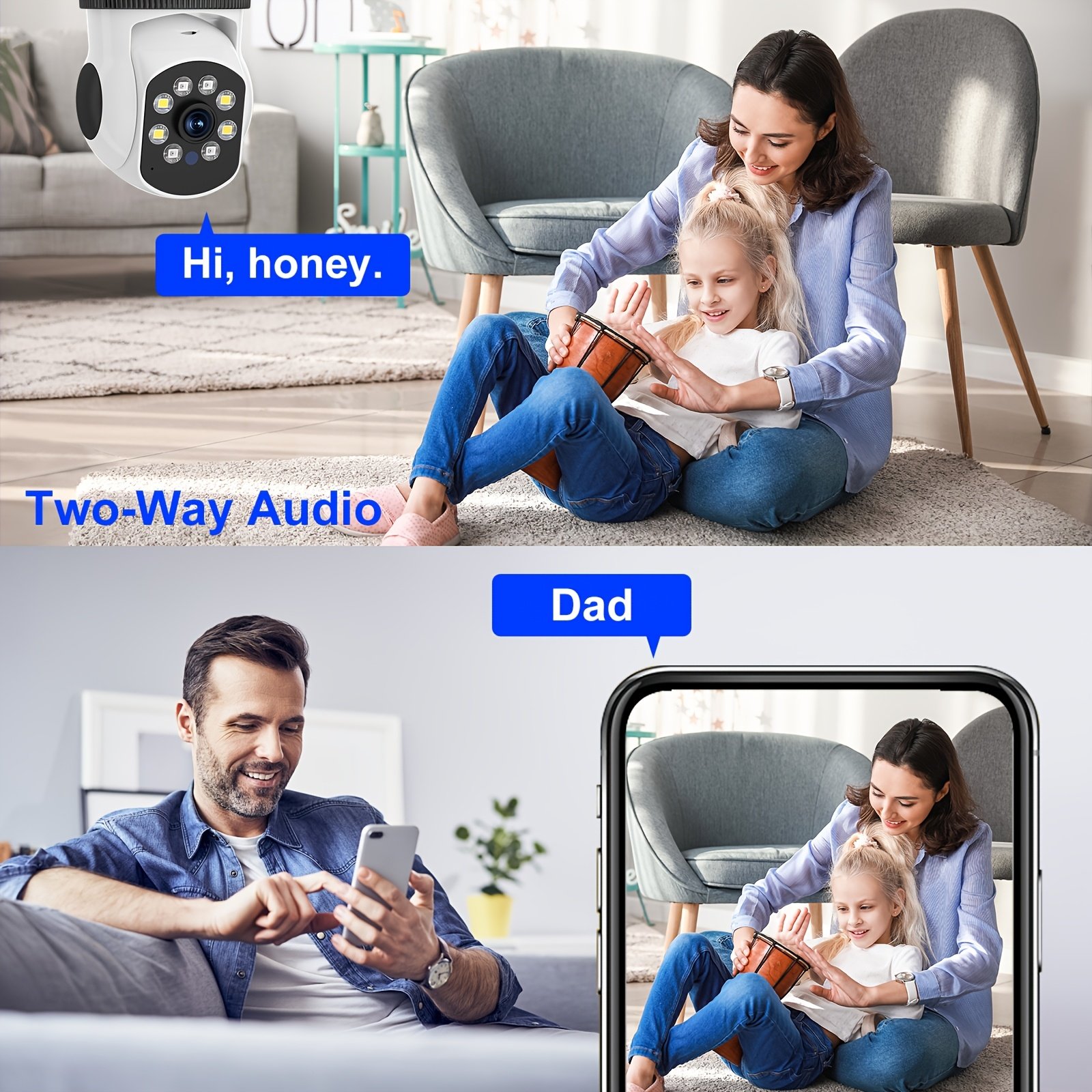 WJG 5G WiFi Smart Light Bulb Camera - E27 Fit, 360° Rotation, Auto-Tracking, Panoramic View, Wireless PTZ, Infrared Night Vision, Motion Detection, Two-Way Audio, Easy Setup - Image 7