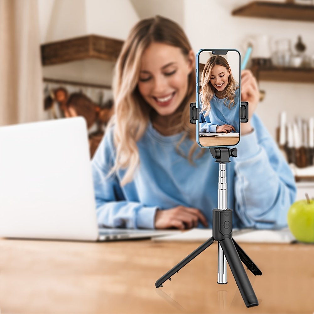 1pc Selfie Stick with Wireless Link Function, 360-degree Rotation, Mobile Phone Tripod, Video Shooting, Anti-slip and Anti-shake, Essential Shooting Tool for Travel - Image 6