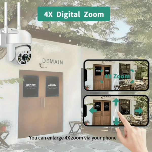 Teruhal Outdoor WiFi Security Camera - Waterproof, Auto-Tracking with 360° Panoramic View, Full Color Day & Night, Human Motion Detection, Two-Way Audio, USB Powered - Image 13
