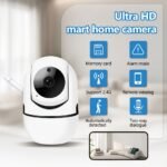 1pc UltraGuard 1080P HD Security Camera, PTZ Surveillance Cam with 360° Horizontal & 110° Vertical Rotation, Auto Tracking, Night Vision, Motion Detection, Two-Way Audio, Indoor/Outdoor Wireless Smart Home Monitoring, USB Powered, Wi-Fi Enabled, Compatibl