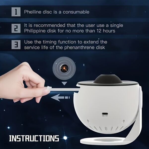 1 for Galaxy Projector with 360° Rotation, Star-Shaped Projector, Nebula Ceiling Light, Perfect for Valentine's Day Gift, with 12 HD Movies for a Starry Bedroom Atmosphere - Image 14