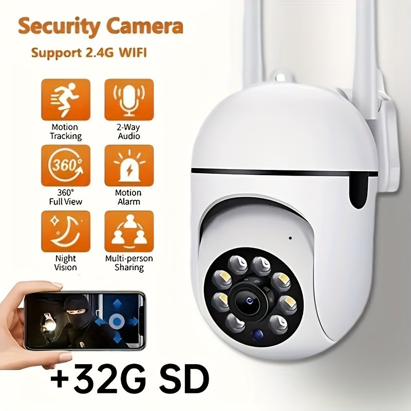 JOOAN 200W Ultra HD Dual-Camera PTZ Outdoor Security Camera - Wireless IP, 1080P FHD with 2.4G WiFi, Dual-Screen Display, Auto-Tracking, Night Vision, Two-Way Audio, Motion Detection, 360° Full View, for Home & Street Safety - Image 6