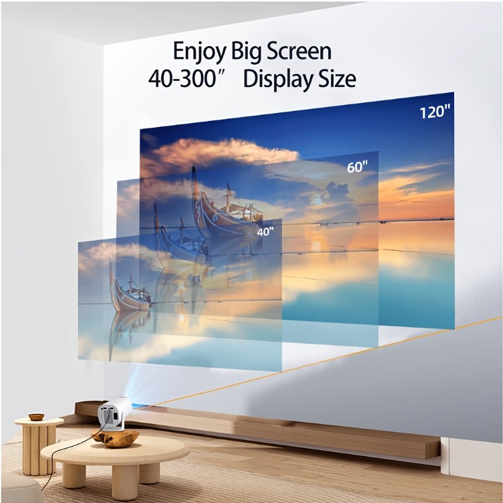 YLEEGS Mini Projector, 250 ANSI Lumens, 4K Support, Android 12, Table Mount, 3D Ready, LCD Display, USB/Wi-Fi 6/5.0 Connectivity, 16:9 Aspect Ratio, 1280x720 Native Resolution, Tabletop Cinema Projector with Remote Control, European Standard Plug - Image 9