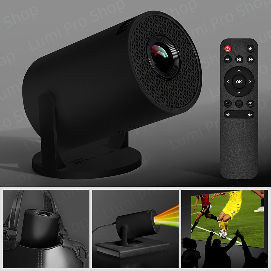 Portable Projector 1080P, Smart Projector with Android TV, 180° Rotatable, WiFi Connectivity, WUXGA Native Resolution 1920x1200, 3D Ready, LCD Display Technology, 500-999 Lumens, 4:3 Aspect Ratio, with USB Power, Button Control for Home Theater, 3.3meter - Image 5
