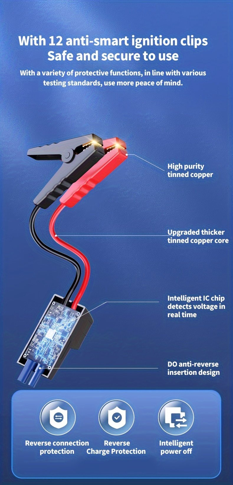 Portable Cordless Car Jump Starter & Tire Inflator - USB Rechargeable, LED Display, Flashlight Feature, Large Capacity Storage - Image 12