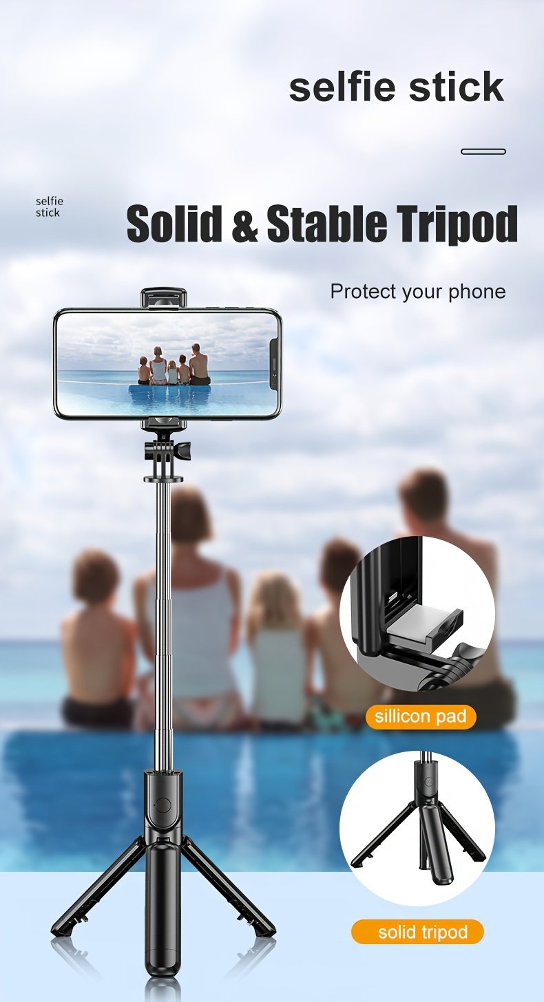 Extendable Cell Phone Selfie Stick, Smartphone Tripod Stand With Wireless Remote, 360° Rotation For IPhone/Samsung/Android Smartphones - Image 12