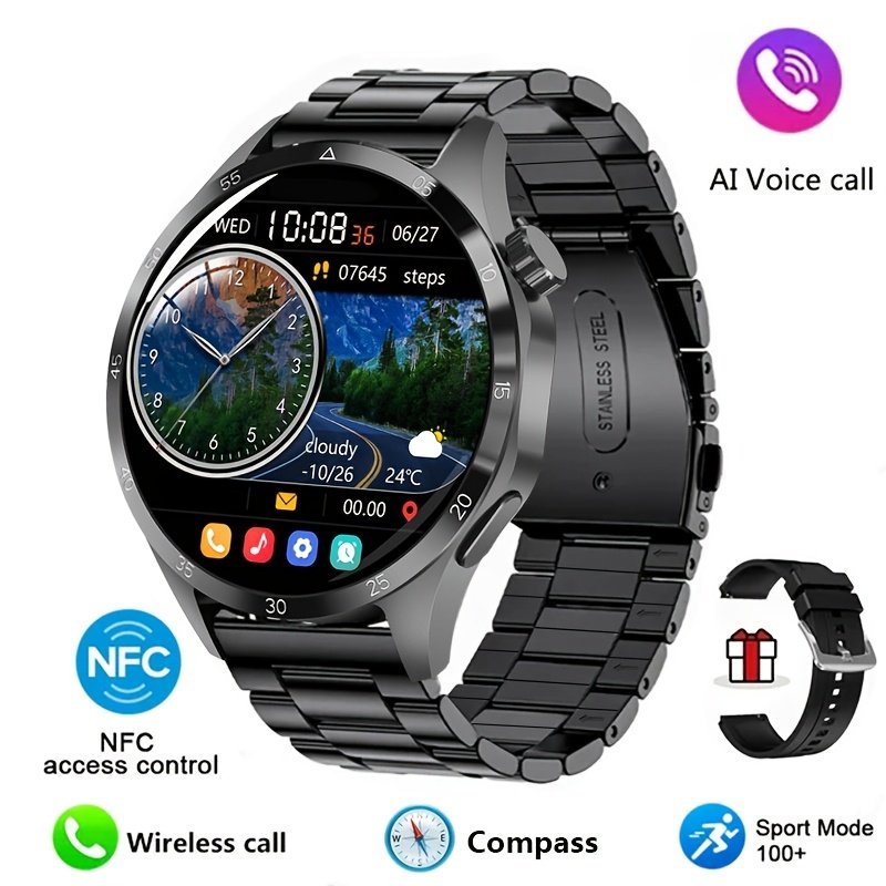 2024 GT4 Pro Smartwatch for Men and Women - 1.53-inch AMOLED HD Screen, 360x360 Resolution, Wireless Calling, NFC, USB Charging, Wireless 5.0, New, Smartwatch, Paearofero - Image 11