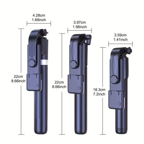 [1pc Multifunctional Selfie Stick Tripod with Fill Light] Multifunctional Selfie Stick Tripod with Fill Light, Universal Smartphone Holder, Battery Powered Wireless, Adjustable Height, Plastic Material, with Non-Rechargeable Button Battery for Travel, Liv - Image 3