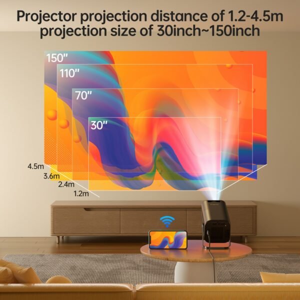 Ultra-Clear 4K Portable Wireless Projector - Perfect for Home Theater, Office & Parties | HDTV Compatible with USB & AV | Easy Setup | Ideal Christmas Gift - Image 7