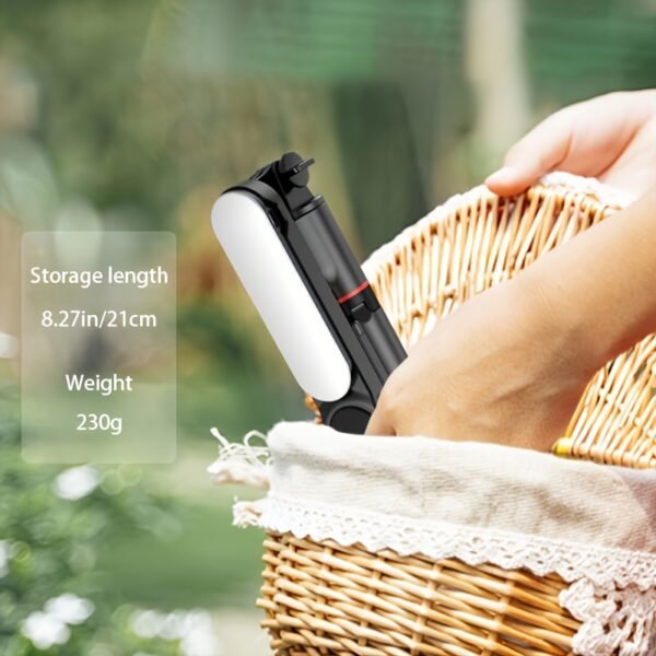 1pc Stainless Steel Selfie Stick with Wireless Remote Fill Light, Battery Powered, ≤36V, Multi-functional Handheld Travel Stand for iPhone/Android, Outdoor Live Photo Shooting, Ideal Gift - Image 5